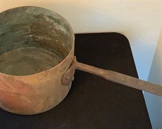 Antique Copper Tinned Pot Saucepan M. v G. 1907	9in Diameter	

