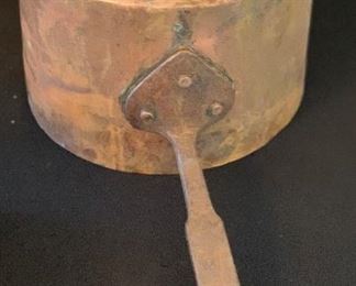 Antique Copper Tinned Pot Saucepan M. v G. 1907	9in Diameter	
