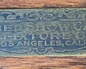 Antique Oak Adjustable Drafting Stool Weber Showcase & Fixture	30in H x 14.5in Diameter
