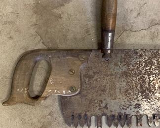 Antique Warranted Superior 2 Man Logging Saw   Ohlen-Bishop	53in Long	

