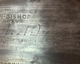 Antique Ohlen-Bishop Zephyr 44 Saw	30in Long	
