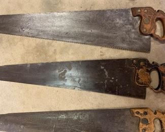 Many Antique Disston Saws
