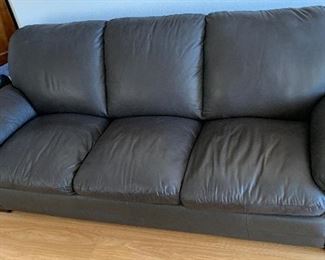 Blue/Gray Leather Sofa Couch