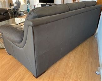 Blue/Gray Leather Sofa Couch