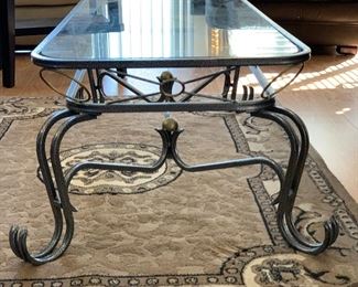 Glass & Scroll Iron Coffee Table