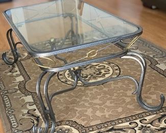 Glass & Scroll Iron Coffee Table