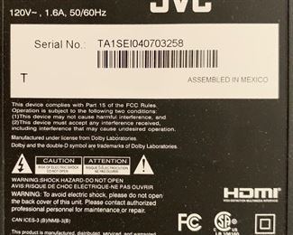 JVC 39in LCD HDTV EM39FT