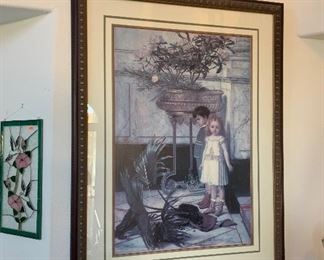 Huge Entryway Decor Painting 2 Kids broken Pot