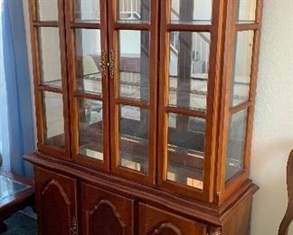 Cherry Wood China Cabinet 81x50.5x17inD