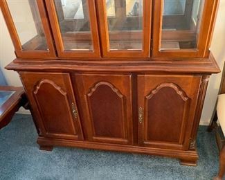 Cherry Wood China Cabinet 81x50.5x17inD