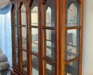 Cherry Wood China Cabinet 81x50.5x17inD