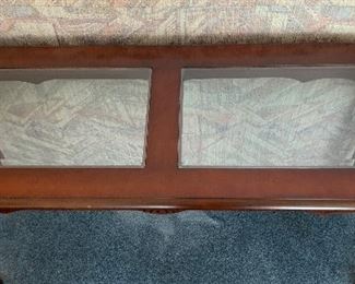 Cherry Wood Glass Top Sofa Table 27x50x18in
