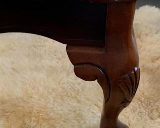 Cherry Wood Glass Top Coffee Table