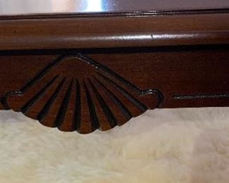 Cherry Wood Glass Top Coffee Table