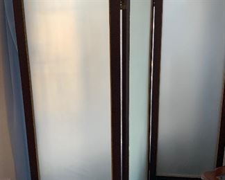 3 Panel Frosted Glass Screen Room Divider 78in H x 24in each panel