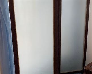3 Panel Frosted Glass Screen Room Divider 78in H x 24in each panel