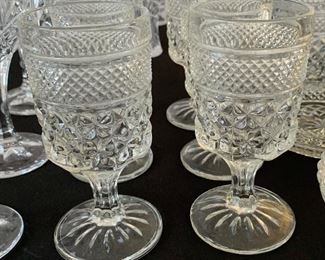 6pc Vintage Press Glass Glasses