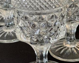 6pc Vintage Press Glass Glasses