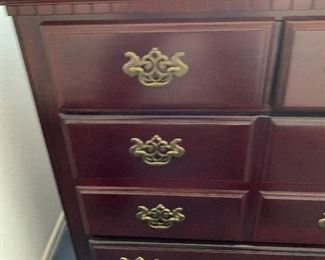 Cherry Wood Long Dresser 34x63x17.5in