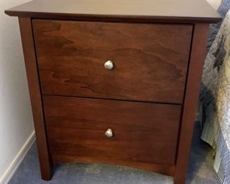 Contemporary Walnut Veneer Nightstand