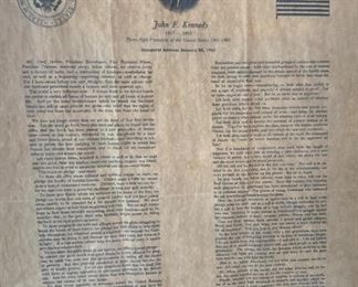 John F. Kennedy Inaugural Address 1961 Framed #1
John F. Kennedy Inaugural Address 1961 Framed #2