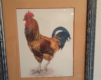Rooster prints (one of two shown)