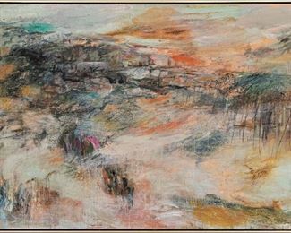 Ruth Levin (Israeli, 1918 - 2006) Abstract Oil On Canvas