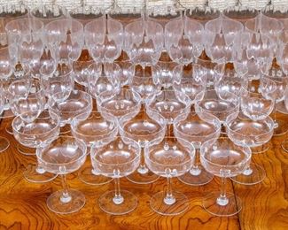 Large Set Of Baccarat Crystal Stemware - Three Sizes