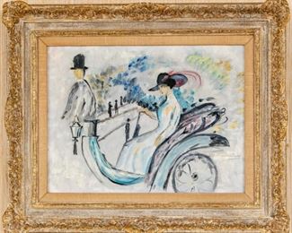 Bertha Batkin (Contemporary Artist) Oil On Canvas "Lady In 