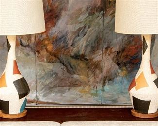 Pair Of Bel Art Lamp Company Retro Table Lamps