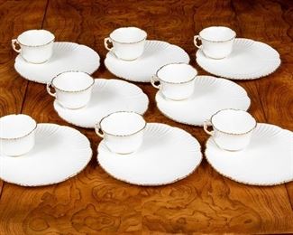 Eight Hammersley Snack Plate And Cup Set