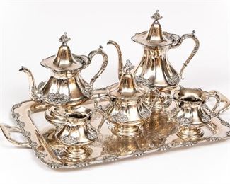 6 Piece Silver Plate Coffee Tea Service