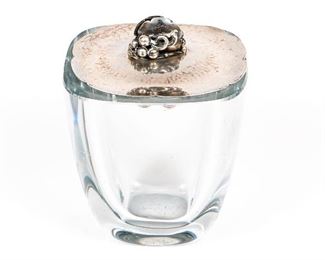 Danish Glass & Sterling Silver Jar