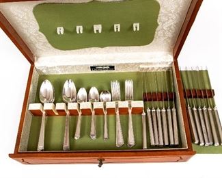 Partial Set Of 1847 Rogers Silver Plate With Compatible Box