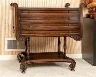 Four Drawer Walnut Side Table