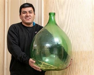 Large Green Glass Bottle