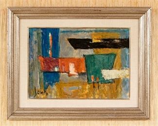Marcel Janco (Israel, 1895-1984) Oil Painting Untitled Abstraction