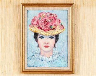 Bertha Batkin (Contemporary Artist) Oil On Canvas "Lady 