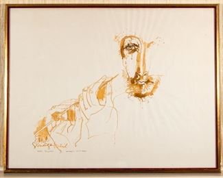 Shraga Weil (B. Slovakia 1918 - Israel 2009) Watercolor Titled 