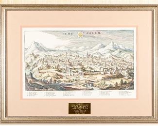 Map Of Jerusalem In J. Pocker & Son Frame