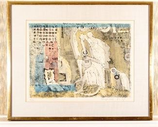 Shraga Weil (B. Slovakia 1918 - Israel 2009) Lithograph Titled 