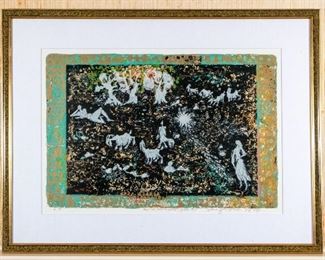 Shraga Weil (B. Slovakia 1918 - Israel 2009) Lithograph Titled 