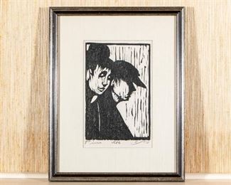 Jacob Pins (b. Germany 1917 - D. Israel 2005) Woodcut 