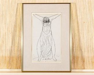 A. Wolkowitz (Israel Artist) Pen And Ink Drawing