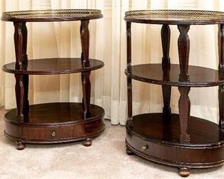 Pair Of Georgian Style Mahogany Oval Side Tables - Paint Project