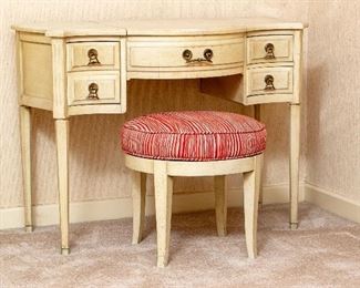 Mid Century Vanity Table With Bench - Paint Project