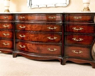 Georgian Style Mahogany Finished Serpentine Long 