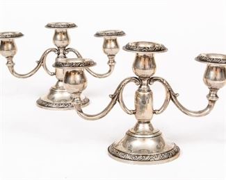 Pair Of F.B. Rogers Weighted Silver Candelabras