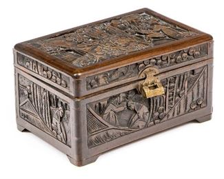 Chinese Heavily Carved Box