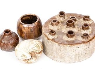 Group Of 3 Ruth Batkin Art Pottery & One Other